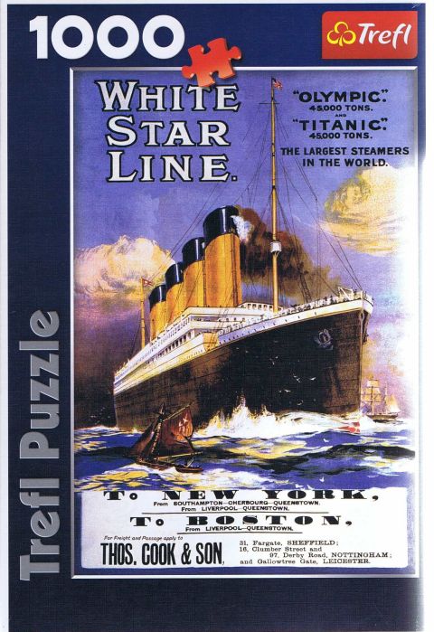 Titanic - Retro Poster, 1911r. - 1000 brikker (1)
